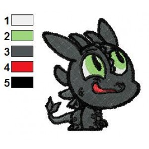 Baby Toothless How to Train your Dragon Embroidery Design